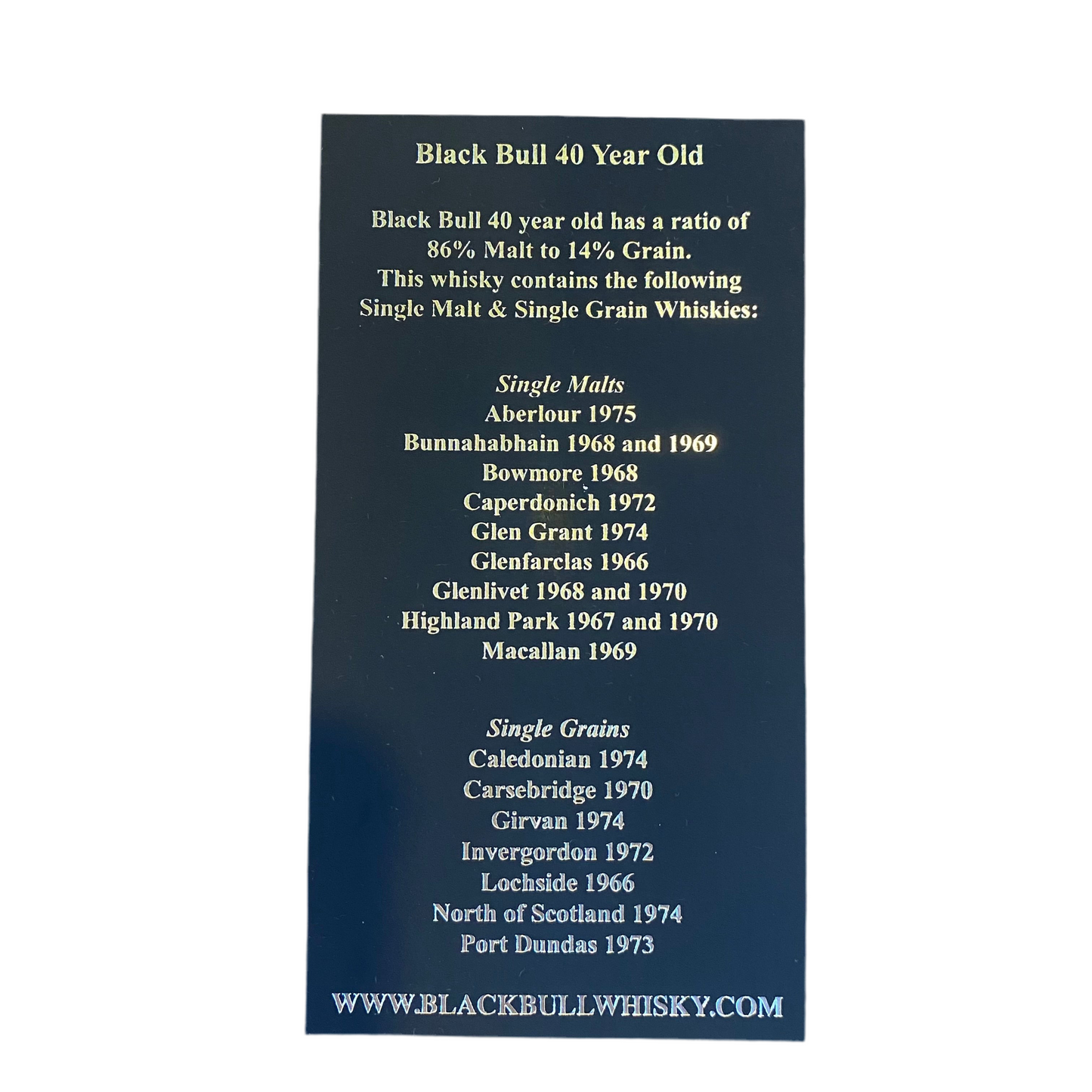Black Bull 40 Year Blended Scotch - 750 ML