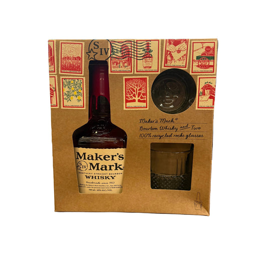 Makers Mark Kentucky Straight Bourbon Whisky Holiday Gift Set (750 ml)