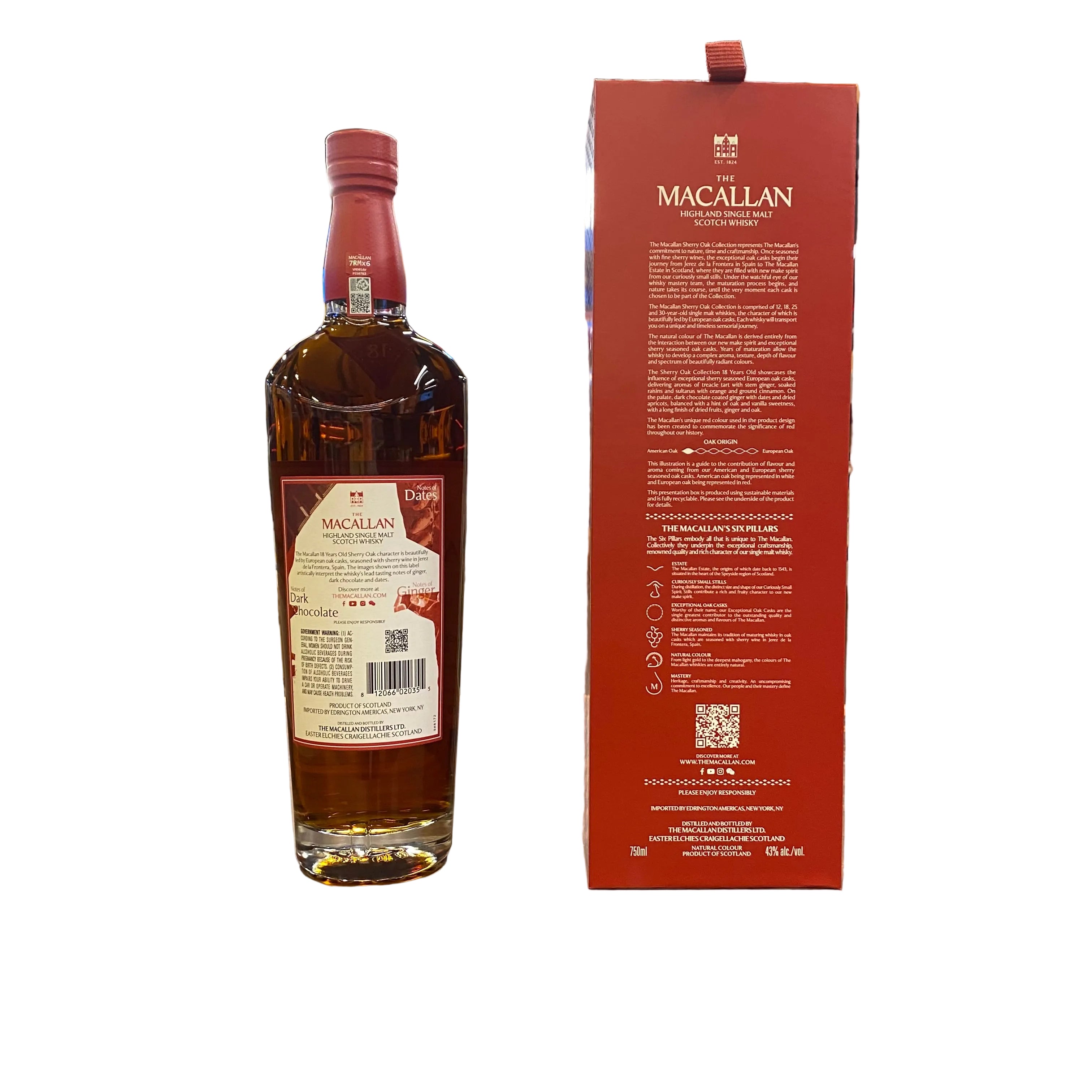 クラシックボン　ワインレッド　Mサイズ Macallan 18 Year Old Sherry Oak - 750ML – Leivine Wine & Spirits