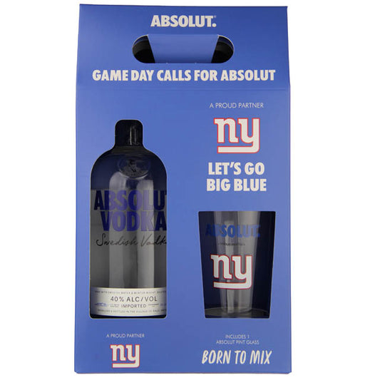 Absolut Vodka New York Giants Glass Set - 750mL