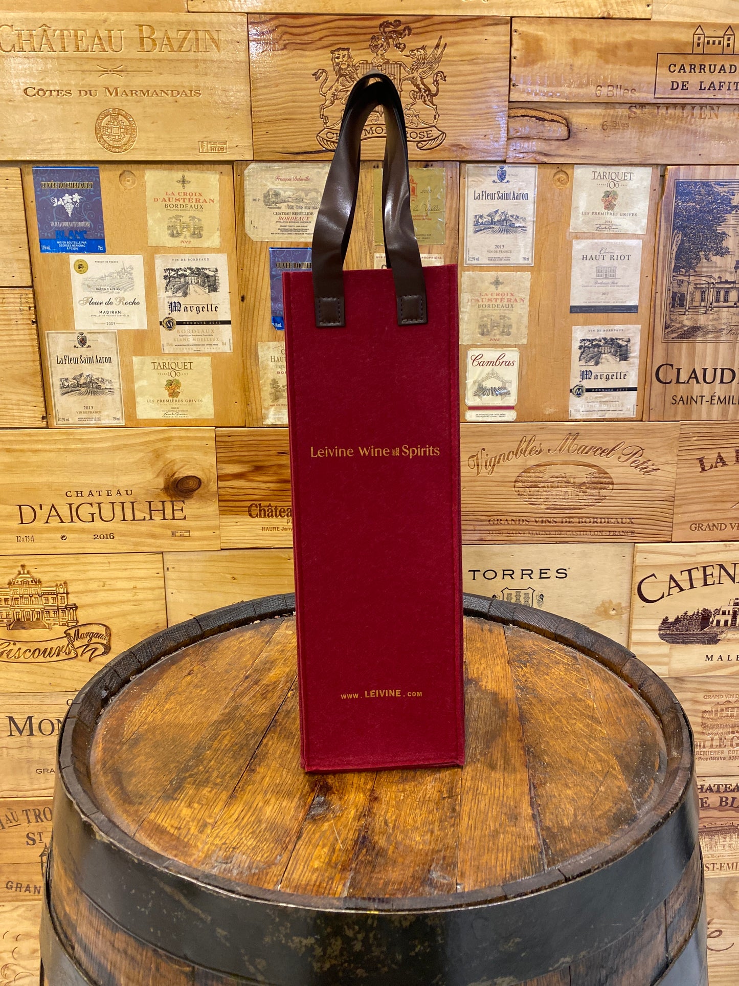 SINGLE BOTTLE LUXURY WINE BAG - RED