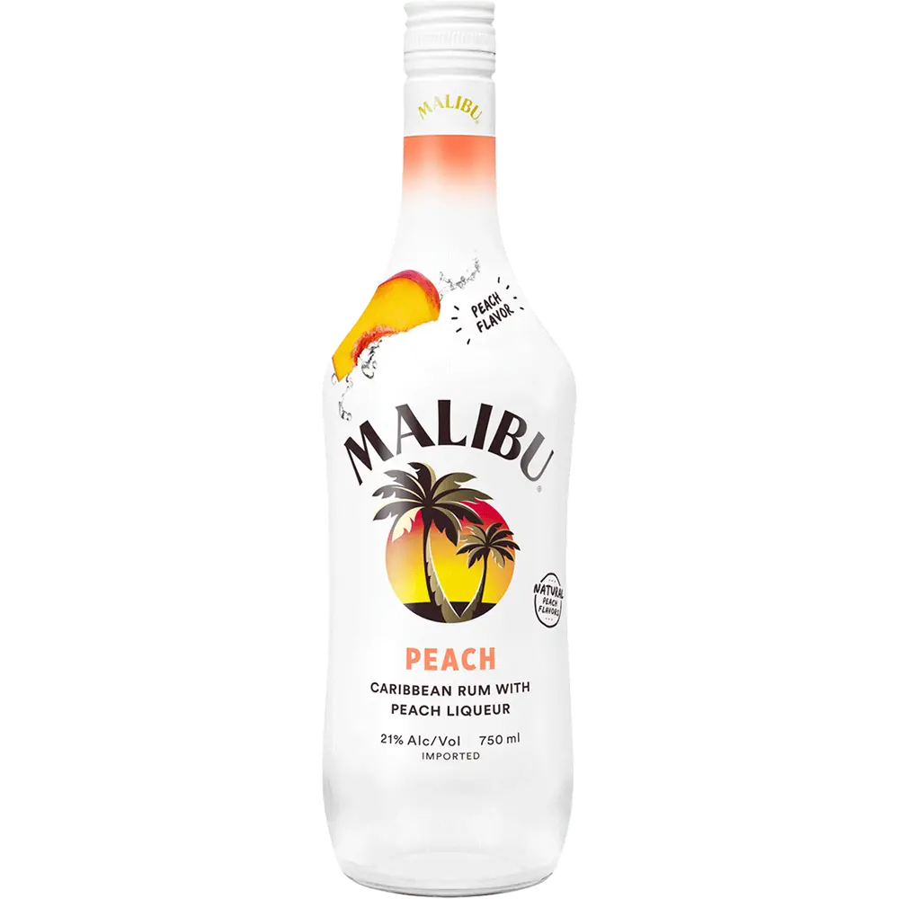 Malibu Rum with Peach Liqueur, 1 L